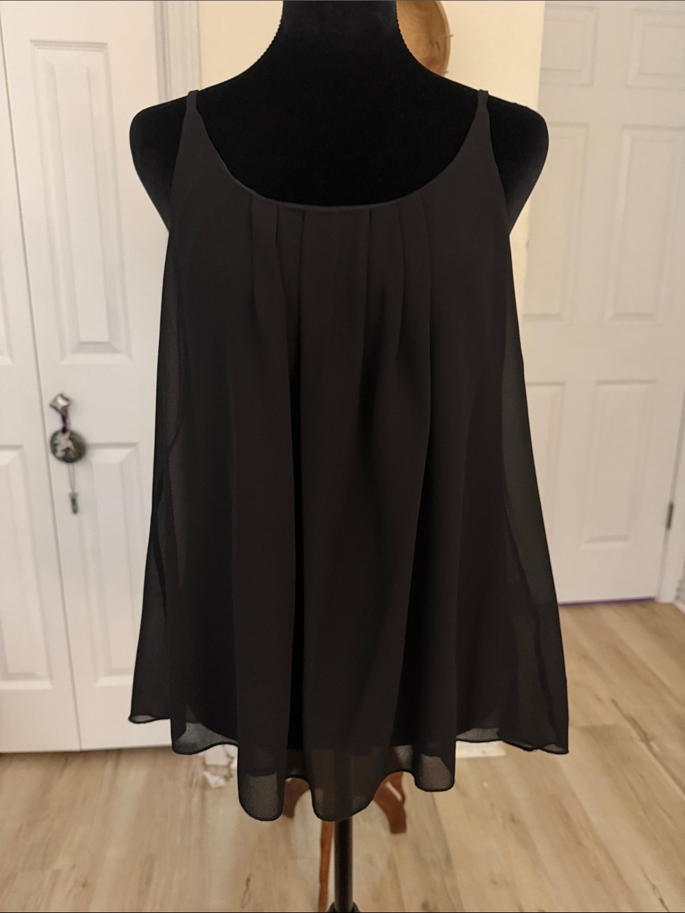 Doublju Black Lightweight Chiffon Top